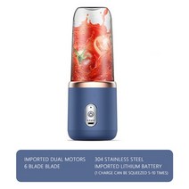 쥬서기 착즙기 400ml 과즙 짜는기구 컵 휴대용 과일 압착기 블렌더 전기 과즙 짜는기구 스무디 블렌더 컵 드 프로세서 플라스틱 과즙 짜는기구 기계, 검은색