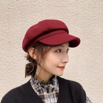 빈티지 베레모 여여름 통기성 얇은 팔각 모자 일본 화가 모자 자외선 차단 캡 모자 얼굴이 작아 보인다