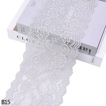 인도원단 아프리카 레이스 패브릭 자수 흰색 트림 15cm 리본 의류 탄성 DIY 공예 바느질 용품 12 야드, 15 B15 beige white_01 1yard