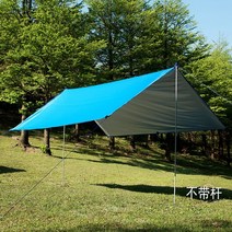 캠핑 차박 차량용타프 돔 대형 삼각 차양 차광막 경량 백패킹 타프 그늘막 옥상 윈드스크린, 하늘색3-4인용