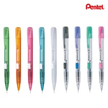 펜텔 Pentel 테크닉 클릭 샤프 0.5mm PD105 옆으로 누르는 방식, 투명오렌지