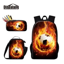 보냉백 마끼다 쿨러 배달가방 아이스박스 소프트 Dispalang Footballs 학교 배낭 소년 쿨러 가방 점심 연, 04 3 PCS Set04