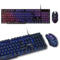TGIC컴퓨터 LED 게이밍 USB 키보드마우스세트 TGC-GASUNGBI2