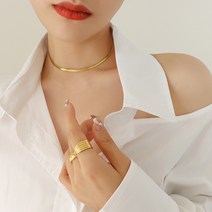[Xichen] 18K금도금 메쉬 뱀피 팔찌+목걸이
