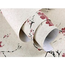 하이따거 중국스타일 벽시트지 매화무늬벽지 벽스티커 셀프리폼, 레드