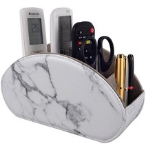 가죽 리모컨 홀더 5칸 TV 원격 캐디 보관 상자/트레이 PC 오거나이저 스토어 조절러 안경 브러시 미디어 플레이어 펜 침대 옆 Table/오피스실 책상용 공간 절약