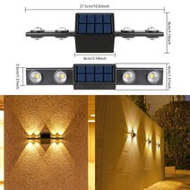 태양광 벽 램프 야외 방수 조명 정원 거리 발코니 계단 울타리 신제품, 13.HXD4x4LEDWarm - 10 PCS