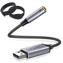 USB 오디오 변환 어댑터 USB 포트 3.5mm 이어폰 3극(TRS)4극(TRRS) 마이크 변환 어댑터 USB 오디오 인터페이스 외장 사운드 카드 WindowsMac OSPS4Linu등 대응(PS3 XBOXone에는 대응 불가합니다) (银) 수납 매직 테이프 포함