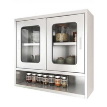 업소용 상부장 그릇장 스테인레스 식기 보관함 식당, 800 유리 도어 - 304