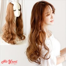 하이유니 웨이브 펌 반가발 60cm, 45cm, 커피브라운