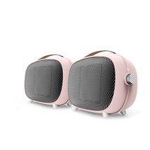 에이그라운드 미니 팬 히터 AH-800W 1+1 소형 가정용 전기온풍기 캠핑용 히터, 핑크+핑크
