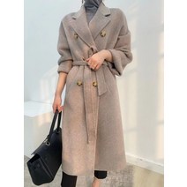 숄카라코트 하프 롱 여성용 겨울 알파카 코트 두꺼운 모직 코트 패션 여성 중간 길이 캐시미어 코트