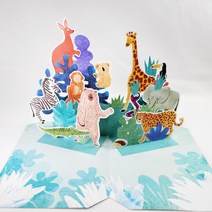 동물팝업북 만들기 키트 팝업북 DIY 홈스쿨 홈미술 힐링미술 멸종동물 단체미술 미술교육 그림책활동 독후활동, 1개