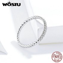 기부반지 WOSTU 100% 925 스털링 실버 여성을 위한 반지 스파클링 지르콘 패션 주얼리 CQR624 만들기