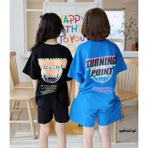아동용 반팔 반바지상하복 주니어 남아 여아 터닝 운동복상하세트