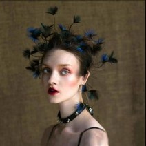 복고풍 깃털 헤어밴드 패션쇼 액세서리 촬영장식소품