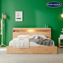 잉글랜더 앨비스 LED 일반형 침대 LK(DH 7존 롤팩 독립매트-LK), 고무나무, 상세 설명 참조