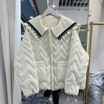 아이잗바바 니트 마린 카라넥 다운 코트 여성 숏 2022 년 겨울 디자인감각 보이핏 볼륨 4990680788