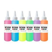 (사은품증정) 스노우물감 140ml 6색세트 스노우키즈 유아 아기 놀이 핑거 형광 페인팅 블랙라이트 촉감놀이 물감놀이 형광놀이 미술놀이, 1개, 스노우물감140ml(6색)+사은품:포리시트 멀티(랜덤)