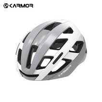 카머 브리오 아시안핏 경량 자전거 헬멧, 라이트그레이 + 화이트