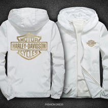 Harley Davidson 할리 데이비슨 야마하 재킷 가와사키 오토바이 후드 코트 오토바이 면 코트 반사 재킷, 재킷XL175 70kg, 금색 할리 화이트 도금