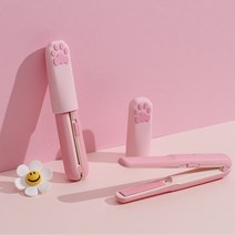 캠핑 여행용 헤어 미용 파스텔 미니 고데기(2색), 노랑냥이