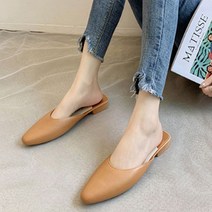 구두같은슬리퍼고무여성뮬낮은굽 여성 로우힐 사무실 슬리퍼 신발 굽낮은 예쁜 코디 고무 낮은굽 9WA61BF6
