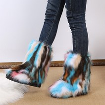 2023 Winter Women Snow Boots Female Warm Fur Plush Faux Fox Ski Ladies Outdoor Slip On Cozy, [06] 41, 02 파란_06 41