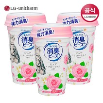 LG유니참 고양이 화장실 비즈 탈취제 퓨어 플로럴향, 450ml, 3개입
