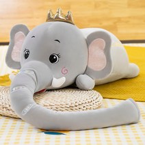 코끼리인형 코끼리쿠션 침대인형, 그레이
