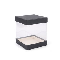 DSBB 투명 포장 케이스 1P 사각 10X12CM 블랙 선물용박스 투명선물상자 투명선물케이스