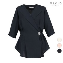 비비드시크릿가너 VIVID 여성 여름 나그랑 원버튼 5부 자켓형 블라우스