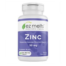 EZ Melts Zinc 30 mg 이지멜츠 아연 30mg 60정, 2.4oz