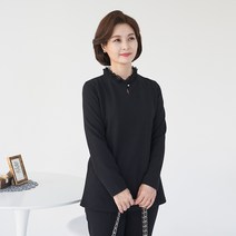 엄마옷 마담4060 플리츠넥티셔츠-RTE210063-