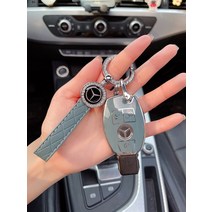 벤츠 C260L C200L E300L E260L A200L GLA GLC GLB GLE 키홀더 키 케이스, B타입 블루+스티치 큐빅