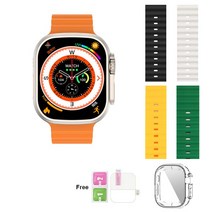 나침반 남성용 NFC 블루투스 통화 스마트워치 IWO PRO 2023 W69 울트라 스마트 워치 22 인치 2GB 음악 저장 시리즈 9 온도, 66.4 Strap  1PCS