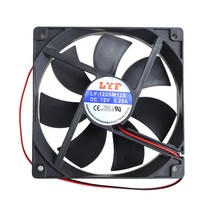 컴퓨터쿨러 12V 2 핀 컴퓨터 쿨러 소형 냉각 팬 120mm x 25mm PC 박스 시스템 방열판 용 유압, 한개옵션0