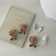 그날의향기 테디베어 곰돌이 차량용 석고방향제 차량용방향제 새차선물 디퓨저 방향제, 눈가린 테디베어, 연꽃