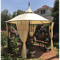 원형정자 육각정자 원형파고라 원두막 파빌리온 썬룸, 3m + 거즈 커튼