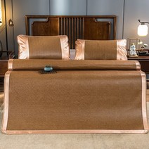 대나무 돗자리 편백나무 침대용 자리 쇼파 거실 대자리 여름 쿨 매트리스 매트 사용자 정의 1.8m 침대 스트레이트 튜브 1.5 맞춤형 양면 접이식 여름 학생 잔디 매트, 180x200cm, 색상-2