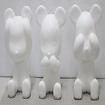 수제몰드 앉은베어브릭(3D)(귀가린 입가린 눈가린)-선택, 귀가린베어브릭