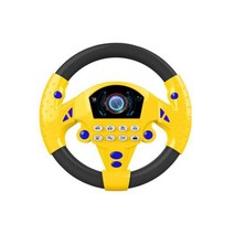 운전 인터랙티브 개발 빛 소리 뮤지컬 시뮬레이션 스티어링 휠 교육 장난감 보컬, Black Yellow