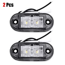 2Pcs 화이트 LED 사이드 마커 조명 통관 자동차 트레일러 캐러밴 12V 방수 자동차 자동차 외부 조명 트레일러 트럭 램프, [01] WHITE