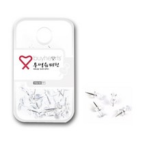 투명 슈파핀 압정 22pcs 벽에 꽂는 바이하츠 압핀 고정 푸시핀 메모클립 게시물 꽂이