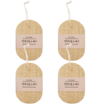 프랜베이 주방 천연 수세미 제로웨이스트 4P, 원형고리, 4개, 1개입