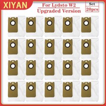 Lydsto W2 로봇 진공 청소기 용 먼지 봉투 액세서리 클리너 예비 부품 교체 가능, 07 20pcs