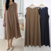 수엠W 여성 여름 휴가지 린넨 롱 원피스