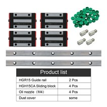 사각 선형 가이드 레일 CNC 라우터 조각용 HGR15 HGR20 200mm-1500mm HGH15CA HGW15CC HGH20CA HGW20CC 4 개 2, [01] 200mm, [01] 2 HGR15 4 HGH15CA