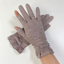 NARI 가을 겨울 보들 촉감 손가락 구멍 여성 장갑 리본
