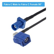 샤크 gps 안테나 Blue Fakra C RAL 5005 Male Female RG174 케이블 GPS 연장 코드 RF 동축 피그 테일 자동차 텔레매틱스 네비게이션, Fakra C M to F90_0.2M